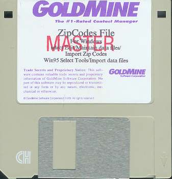 GoldMine Zipcode Database Diskette